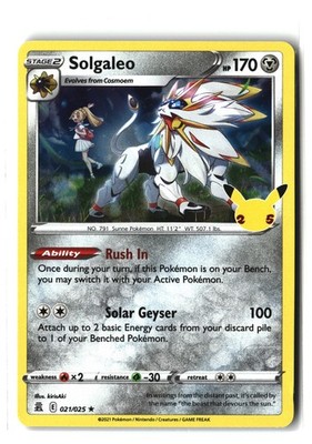 Solgaleo 021/025 Pokémon  Celebration Set Holo NM