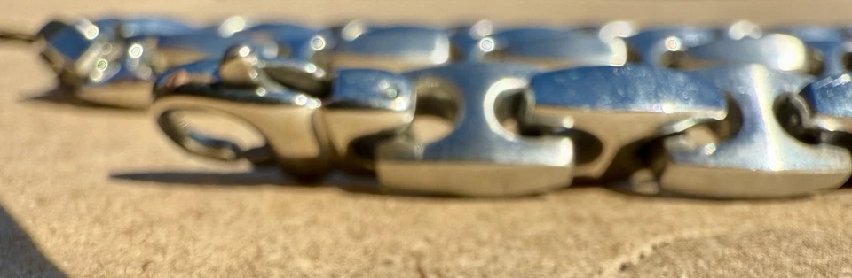 Bonito par de collar y pulsera de eslabones Mariner gruesos pesados de acero inoxidable para hombre’s Foto 3 de 4