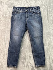 Silver Jeans Womens Sz 31 Designer Blue Jeans Suki Skinny Crop Ladies Pants