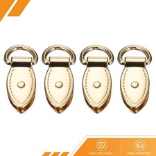 4x Bag Side Clip Buckle Leaf Shape Purse Strap Chain Connector Light Golden 30mm