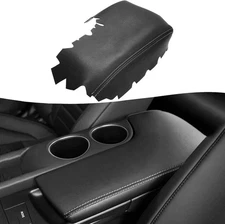 Center Console Armrest Cover Replacement for IS200t IS250 -Black-Gray Stitch