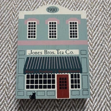 The Cats' Meow 1986 Jones Bros. Tea Co. Signed Faline Wood Shelf Sitter