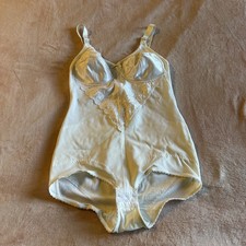 Vintage Bodysuit Shapewear Girdle Satin Lace Adjustable 36B