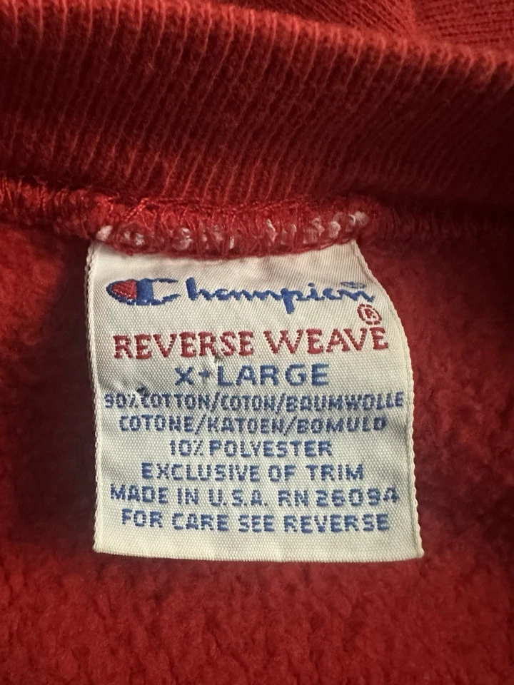 Vintage 90’s Champion Boston University tejido inverso recortado cuello redondo talla XL Foto 4 de 4