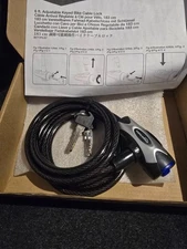 Amazon Basics 6ft Adjustable Keyed Bike Cable Lock w/ Keys – New