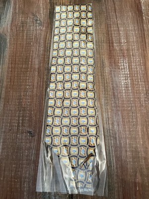 PFIZER Gold Silk Necktie Viagra Tablets Blue Pill Gold Navy Novelty Tie Rare