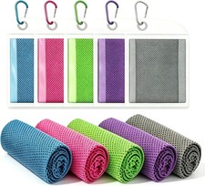 Cooling Towel for Neck and Face, 5 Pack Soft Microfiber cold towel 40 X 12 Inc