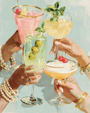 Paint by Numbers for Adults, Cocktail Paint by Number Kit, DIY Acrylic Painting