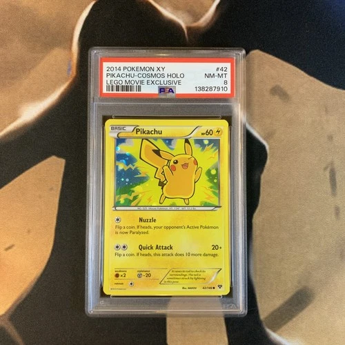 Pikachu PSA 8 Lego Movie Exclusive Promo 42 Cosmos Holo Pokémon Card NM-MT