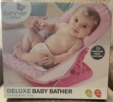 Summer Infant Deluxe Baby Bather Folding Bath Sling Pink New