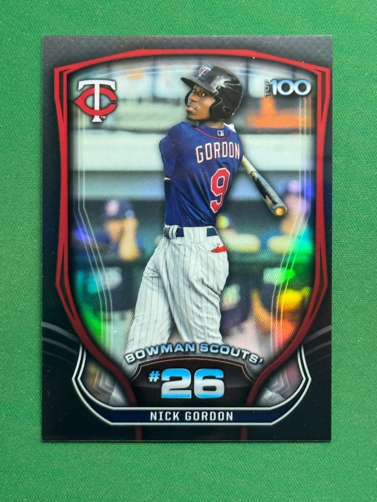 Nick Gordon #BTP-26 2015 Bowman Baseball Scouts' Top 100 Die-Cut Autographs