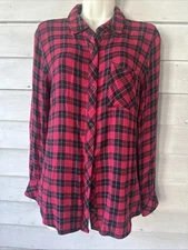 Rails Red Black Flannel Button Shirt Size Small