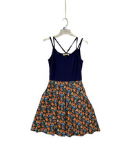 Moyabo Tank Sundress Strappy S Sleeveless V-Neck Criss-Cross Midi Flared Floral