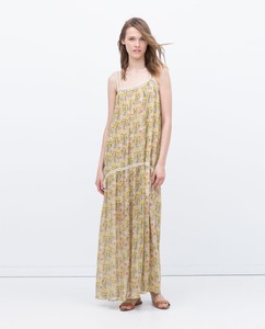 yellow maxi dress zara