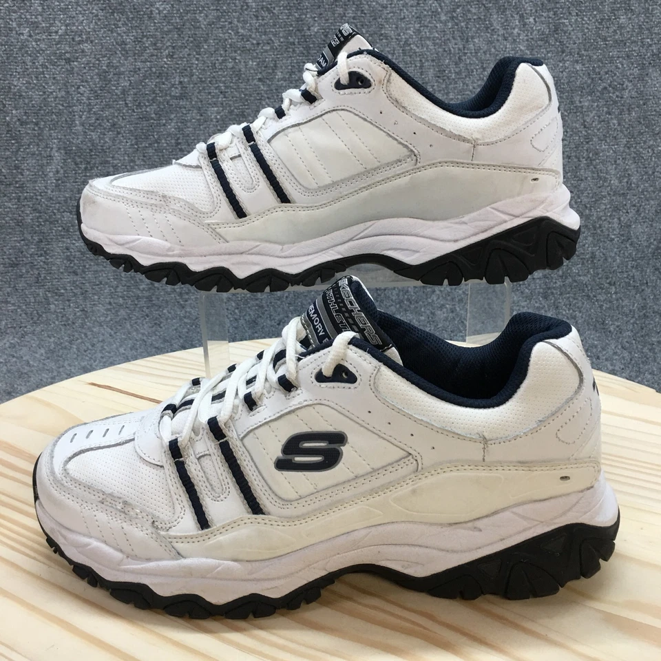 Skechers Shoes Mens 9 After Burn Athletic Low Sneakers SN50122 White Leather - Image 2 of 4