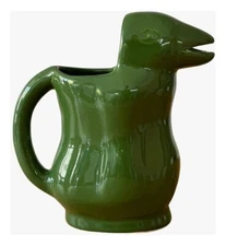 Jarra De Mesa Pingüino De Cerámica 500ml - Verde Musgo