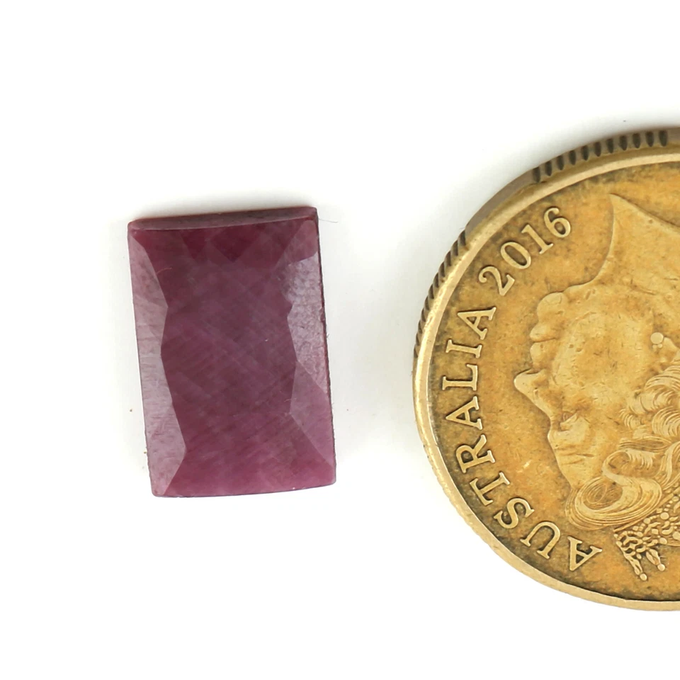 Piedras preciosas sueltas de corte rosa rubí rojo baguette natural de 6,5 quilates 9 x 14 mm para anillo/colgantes Foto 3 de 4