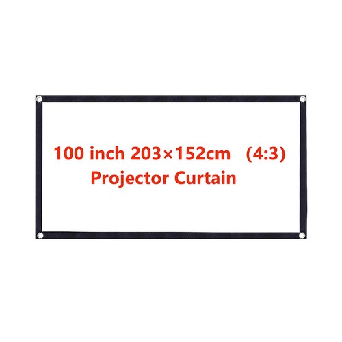 84 100 120 Inch 16:9 3:4 Projector Screen Curtain HD Display Screen Home Cinema - Photo 21/23