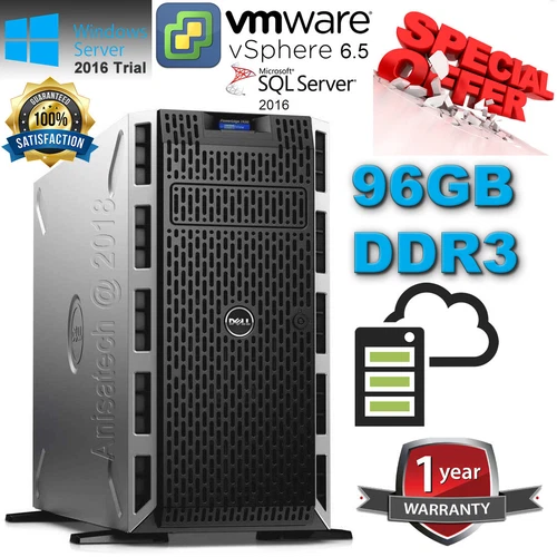 Dell PowerEdge T320 8-Cœurs XEON E5-2470 2.30GHz 96GB DDR3 2XPSU 4x500GB 3.5"