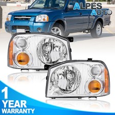 Pair Chrome Headlights Headlamps For 2001-2004 Nissan Frontier Amber Corner Pair Chrome Headlights Headlamps For 2001-2004 Nissan Frontier Amber Corner
