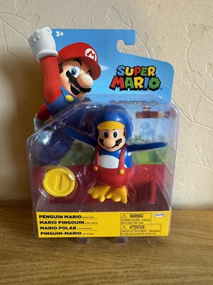Jakks Pacific Super Mario 4 Zoll Action Pinguin Mario mit Münze - Brandneu