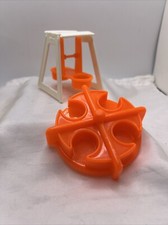 Vintage 1973 Mattel School Merry Go Round Swingset Preschool Toy Orange