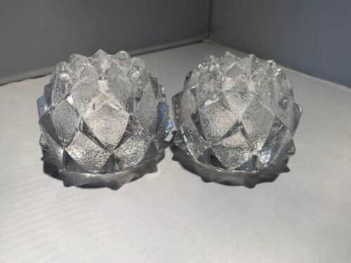 ORREFORS CRYSTAL FIREFLY CANDLE HOLDER Votive Tea Light Artichoke Pinecone Lotus - Picture 2 of 6