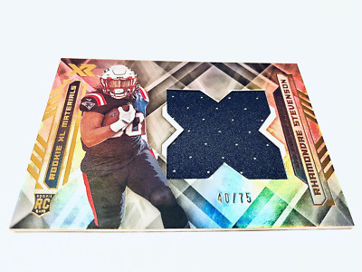 Rhamondre Stevenson 2021 Panini XR Rookie XL Materials Grey Refr. A.M.Jersey#/75