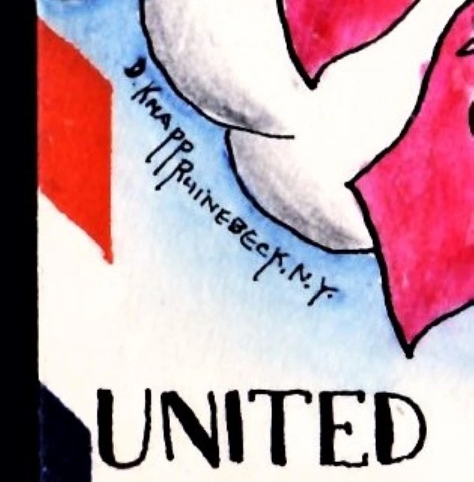 Dorothy Knapp Hand Painted First Day Cover FDC Jan 14 1943 #907-2 WWII Patriotic - Image 2 of 2