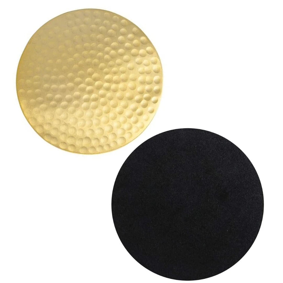 Set Di 16 Placcato Oro Elaborato Design Sottobicchieri con Velluto Base Per 1.1m - Immagine 3 di 4