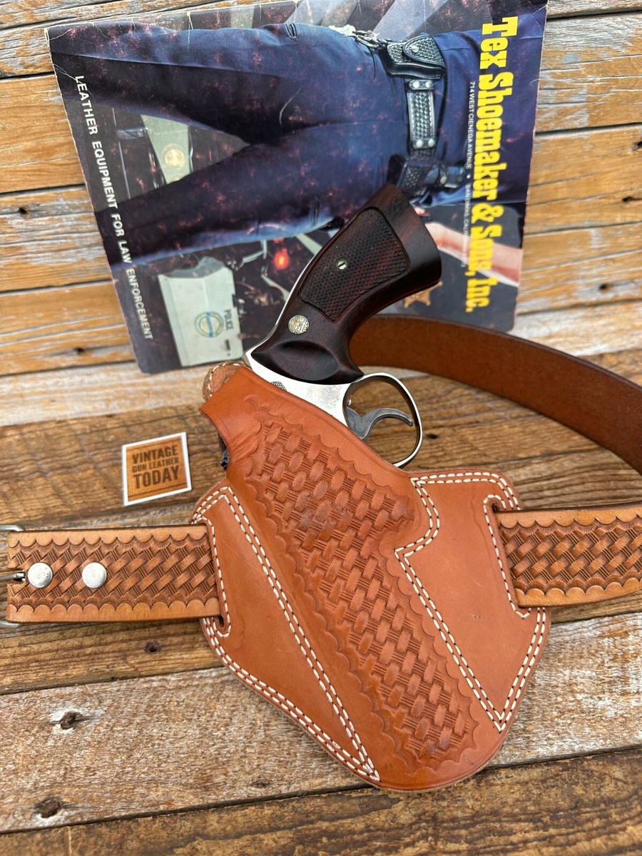 Tex Shoemaker Brown Basket Leather Holster For S&W K Ruger Speed