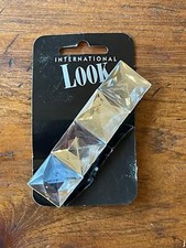 Vintage International Look Hair Clip Barrette Huge Faux Diamonds Crystals Bling