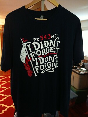 Vintage FDNY 343 Hook Ladder Buff T Shirt 911 XL Cotton Never Forget