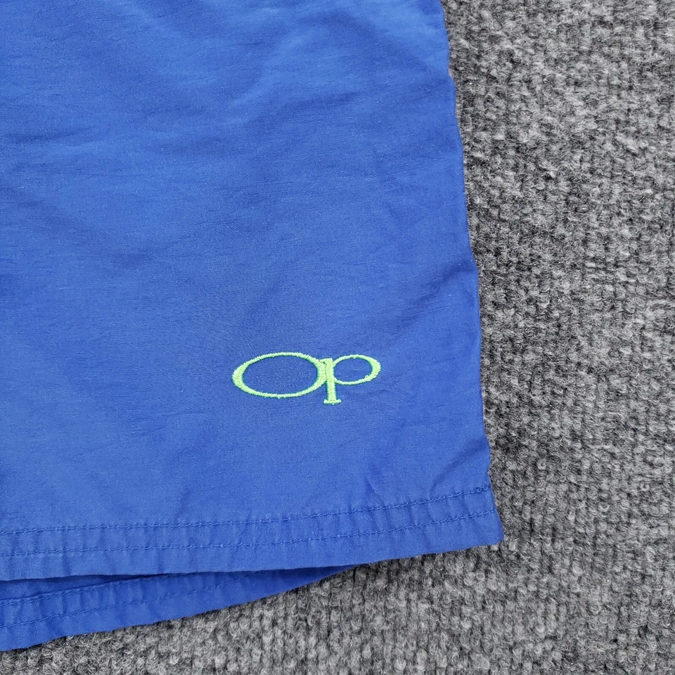 复古 OP 海洋太平洋板短裤男式 38 蓝色泳裤冲浪海滩 Y2K — 第 3/4 张图片