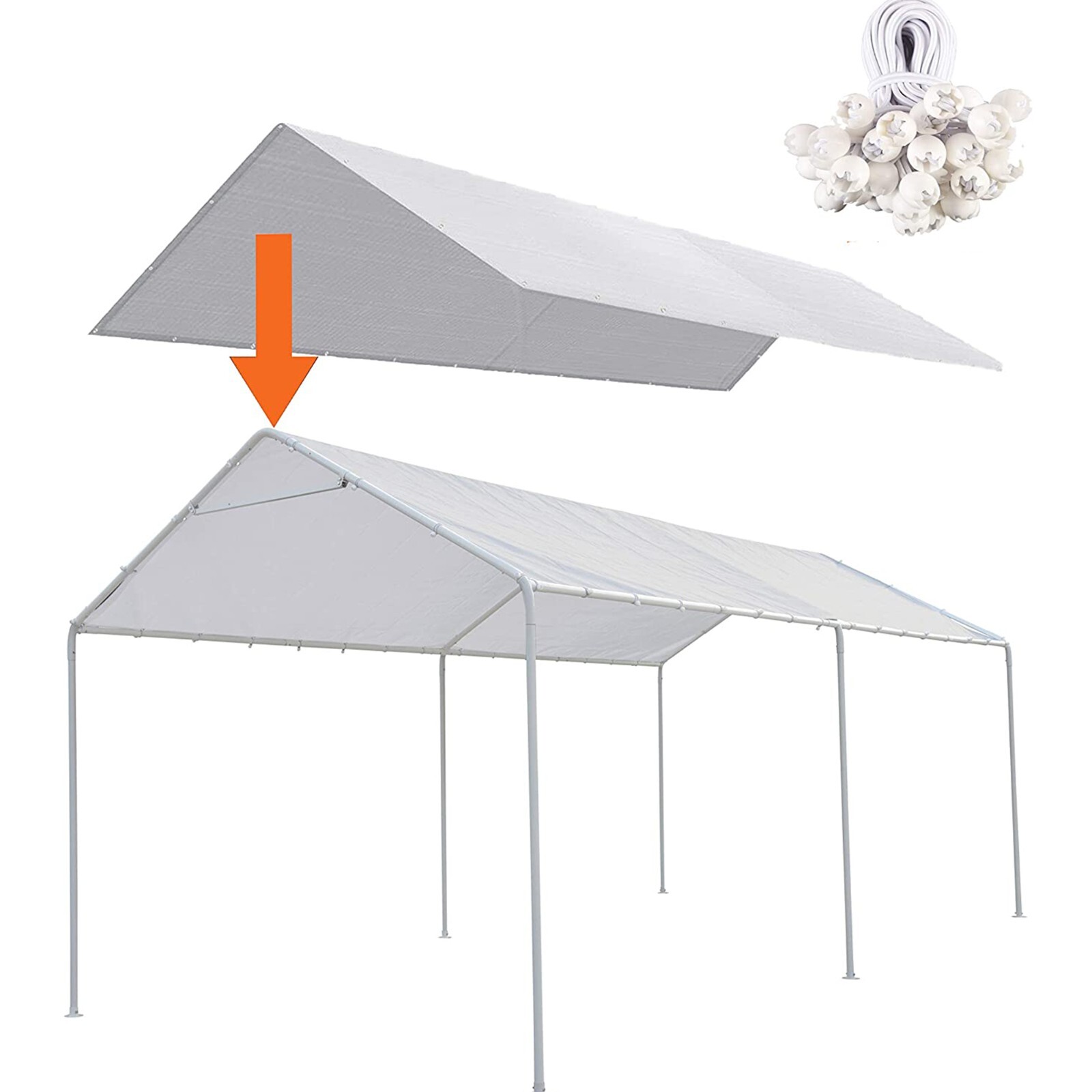 Tent Top Garage Cover Bungees Cover Only