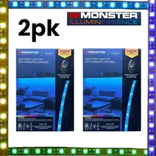 (2pk) Monster Illuminessence LED Strip Light Kit Remote Control / Car Lighting