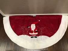 Red Santa Claus St Nick Traditional Christmas Large Tree Skirt 48" NEW w/o tags