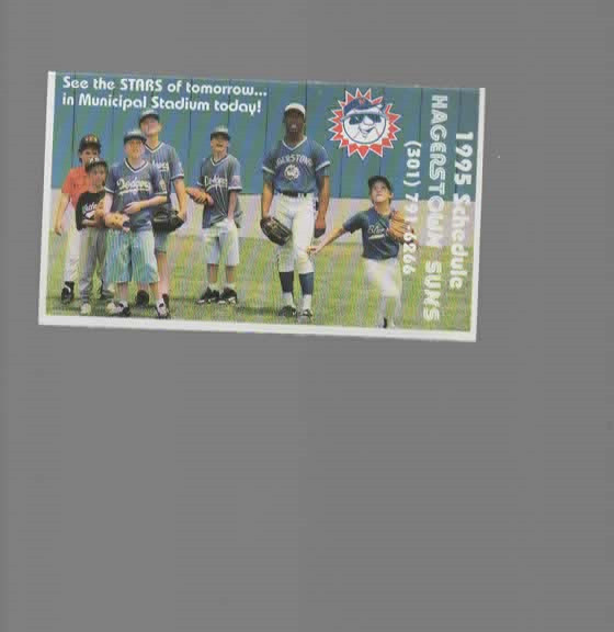 1995 HAGERTOWN SUNS POCKET SCHEDULE