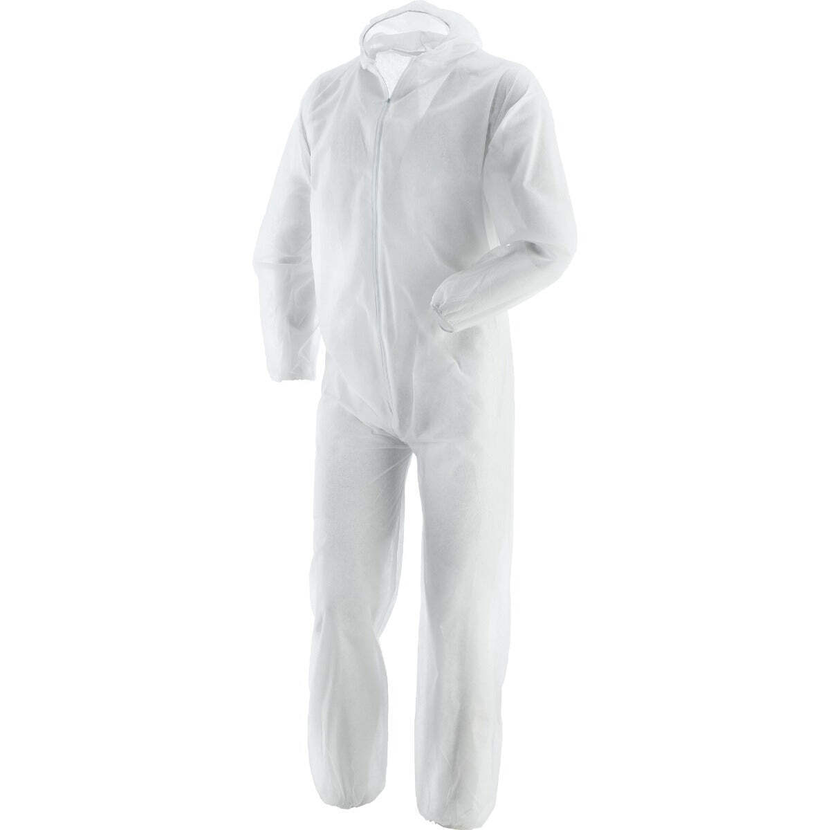 TUTA INTERA CON CAPPUCCIO 100% POLIPROPILENE GR.40 BIANCA TG.L