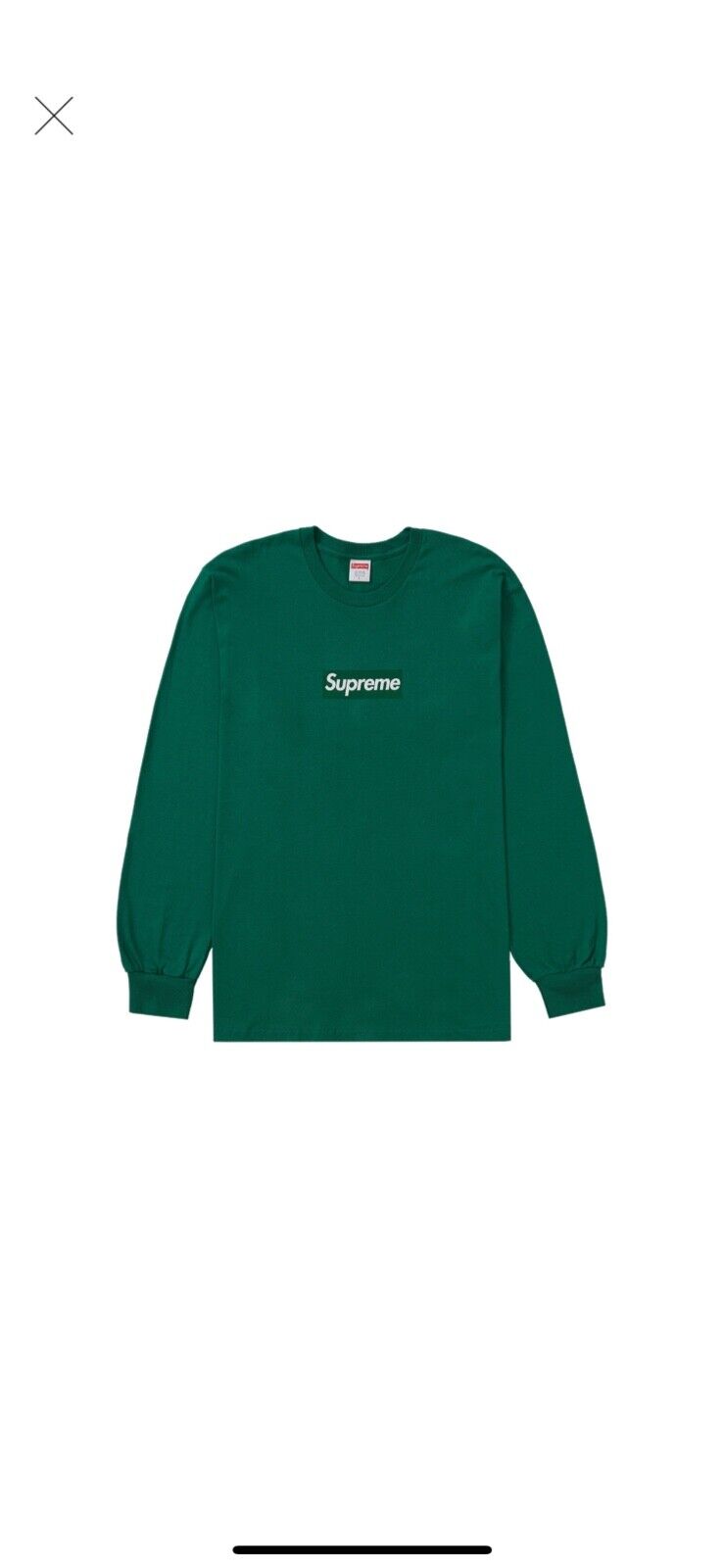 supreme box logo L/S tee S light pine 緑