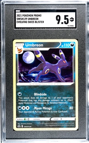 2021 Pokémon Black Star Promo Umbreon Holo Evolving Skies SWSH129 SGC Graded 9.5