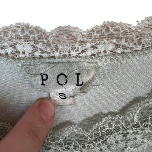 POL Anthropologie Eyelash Lace Top Shirt Mint Green Romantic Fairy Boho Sz Small - Picture 6 of 8