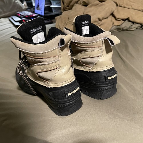 Northside Herren Gefüttert Thinsulate Wasserdicht Schneestiefel Creme/Schwarz Größe 10 - Bild 3 von 12