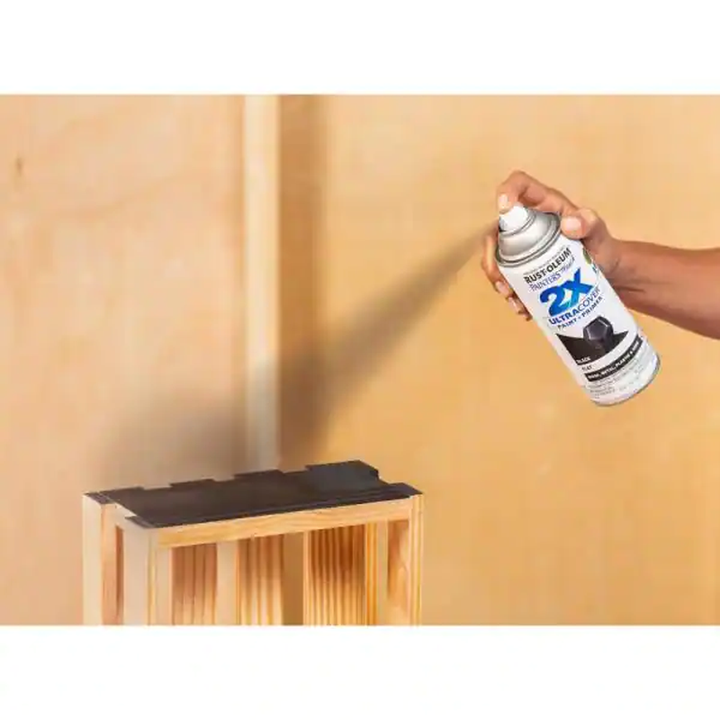 12 oz. Flat Black General Purpose Spray Paint & Primer For Wood, Metal