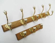 2 size OAK HANDMADE WOODEN CHILDRENS COAT RACK KEYS JEWELLERY HANGING HOOKS D10