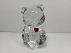 Fenton Crystal July Birthstone Bear Glass Ruby Gift Signed Don Fenton
