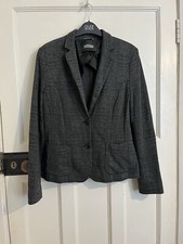 Riani Blazer Jacket Coat Grey Checked Soft Size 14