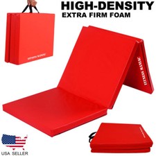 High-Density Firm Foam Tri-Folding Mat Thick Exercise Gymnastics Panel Red