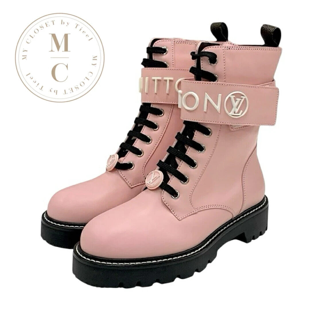 LOUIS VUITTON SC0271 Leather Lace up Short Boots 35 Pink X LOUIS VUITTON SC0271 Leather Lace up Short Boots 35 Pink X