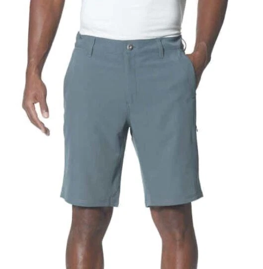 GERRY Mens Quick-Dry TRAIL SHORT Stretch 40 Zip Pockets STEEL BLUE Drawstring